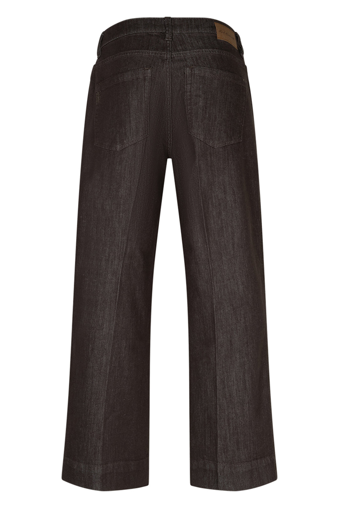 Red Button Conny Wide Leg Espresso Brown Coloured Denim Jeans, back view with patch pockets