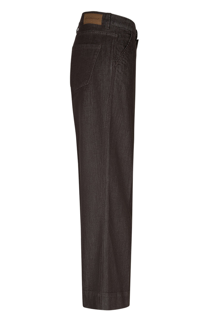 Red Button Conny Wide Leg Espresso Brown Coloured Denim Jeans, side view