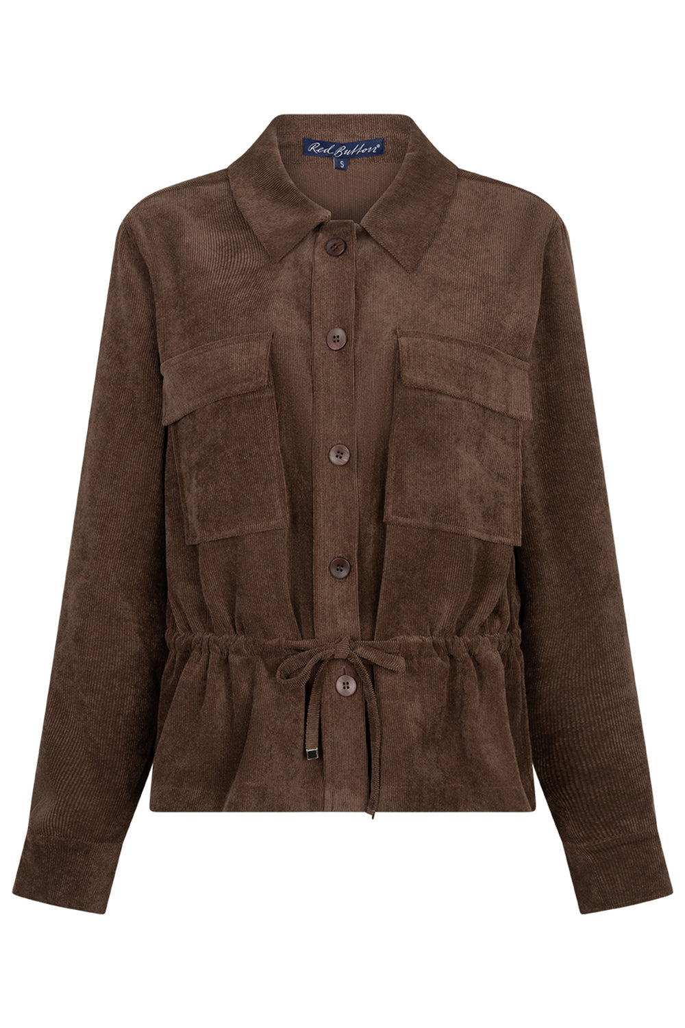 Red Button Drew brown corduroy overshirt at Olivia Grace Fashion