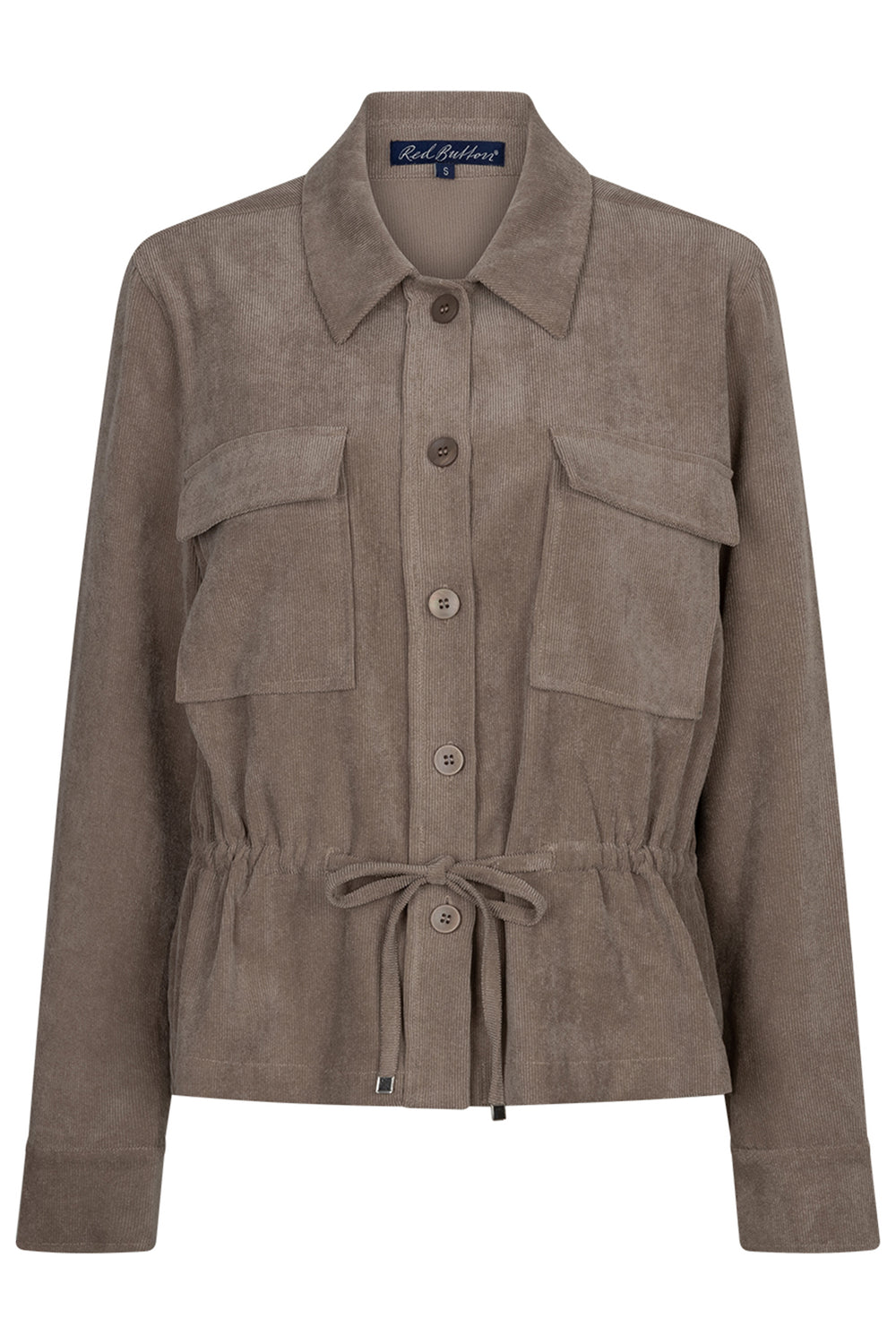 Red Button Drew clay corduroy overshirt at Olivia Grace Fashion