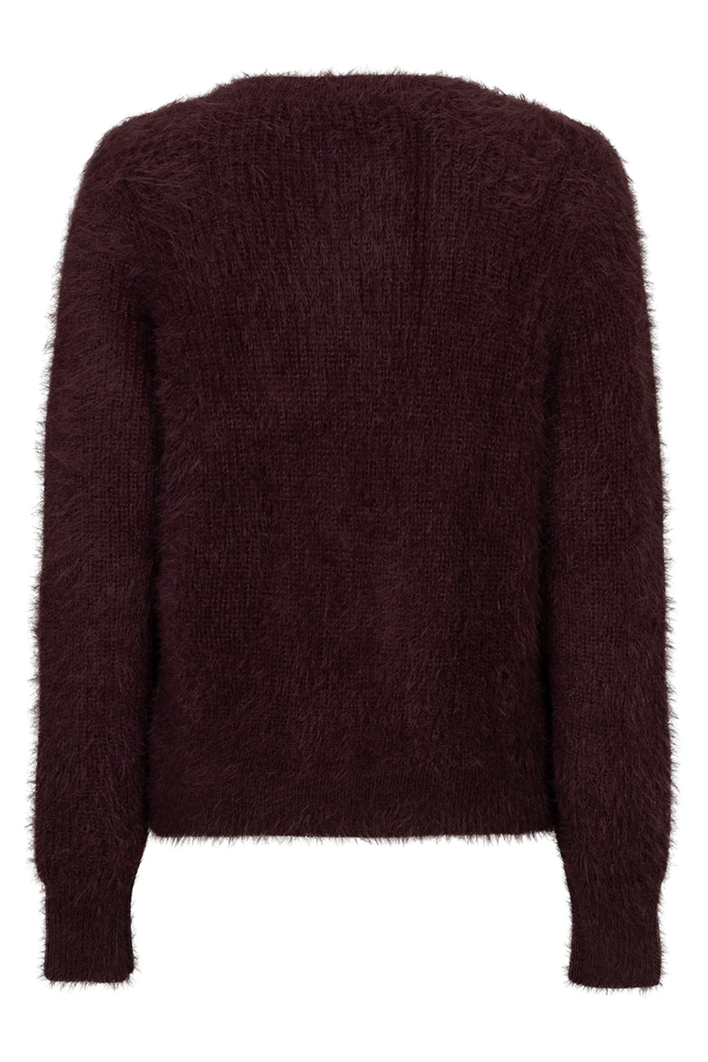 Red Button Fuzzy burgundy cardigan at Olivia Grace Fashion
