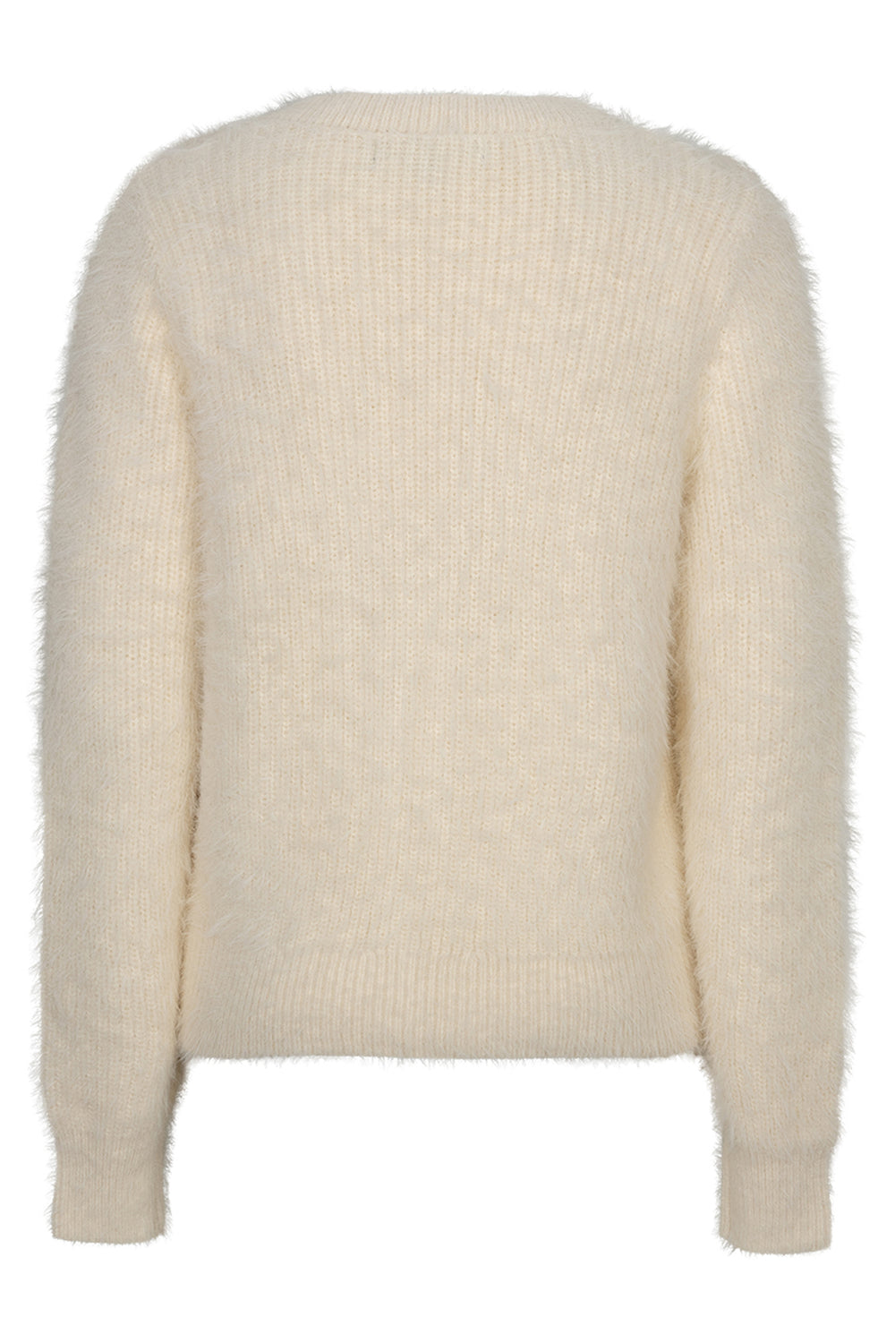 Red Button Fuzzy cream cardigan at Olivia Grace Fashion