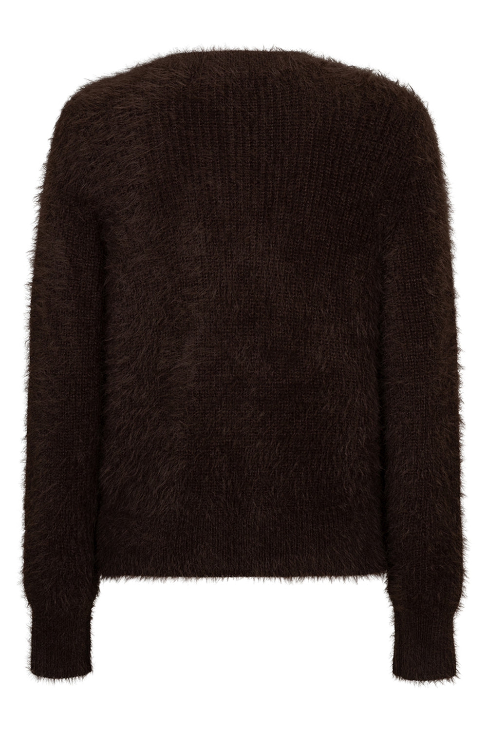 Red Button Fuzzy espresso brown cardigan at Olivia Grace Fashion