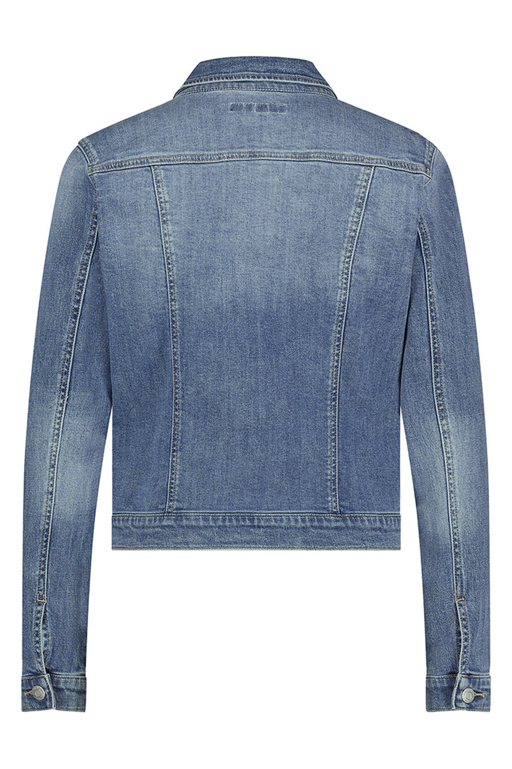 Red Button Jackie Midstone Blue Used Look Denim Jacket SRB4833