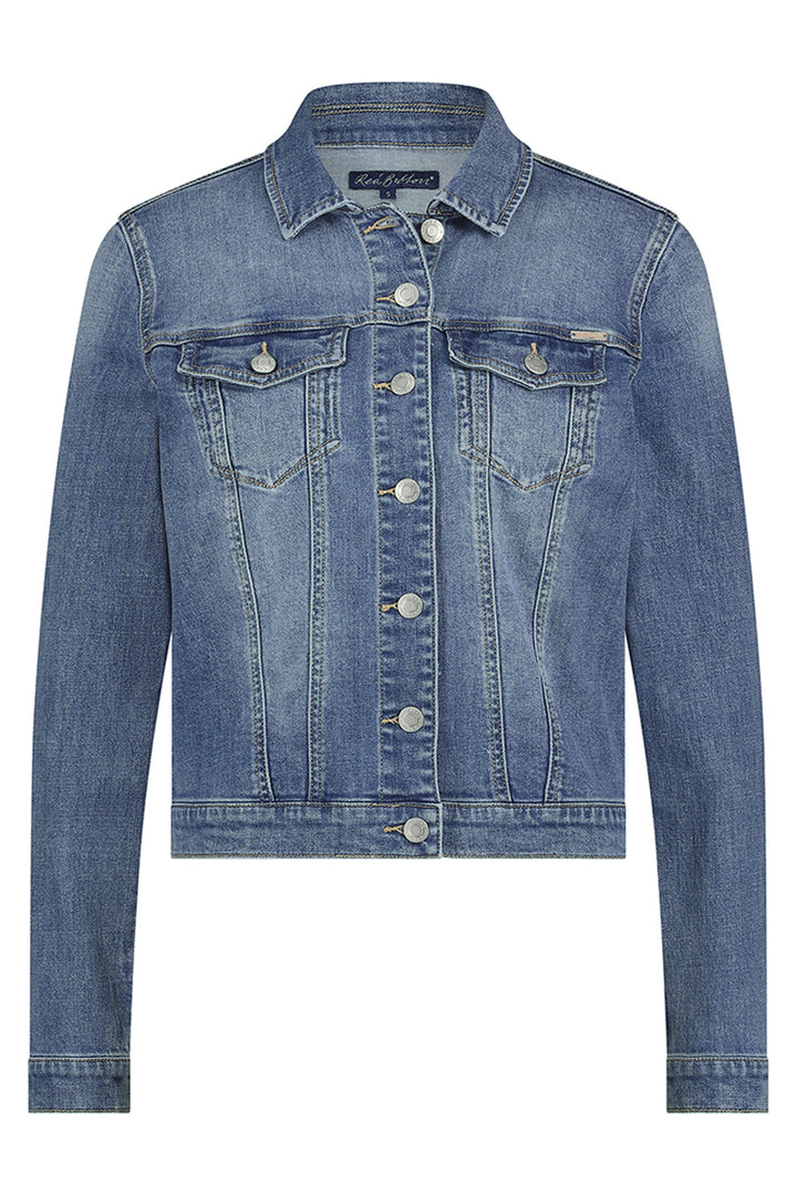 Red Button Jackie Midstone Blue Used Look Denim Jacket SRB4833