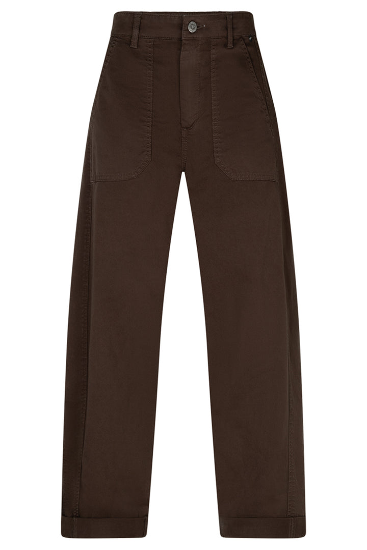 Red Button Margot mud brown twill trousers at Olivia Grace Fashion