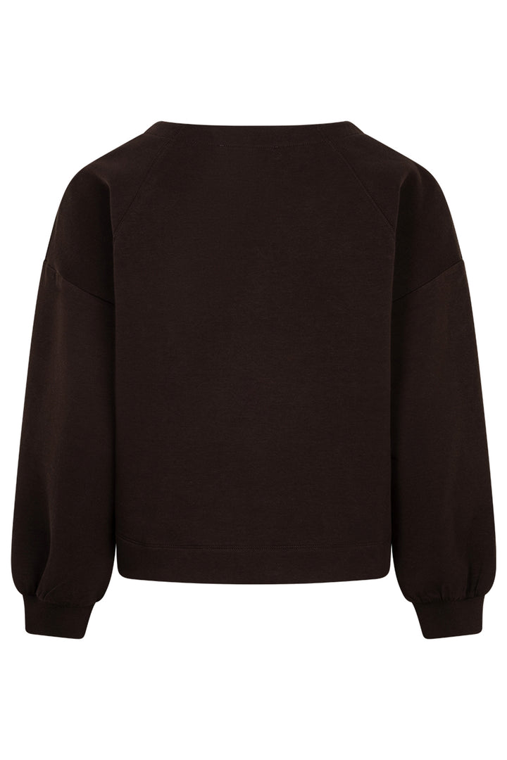 Red Button Skyler espresso brown scuba top at Olivia Grace Fashion