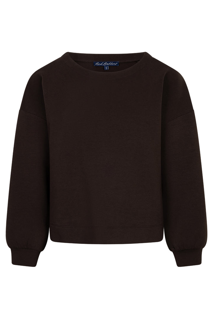 Red Button Skyler espresso brown scuba top at Olivia Grace Fashion