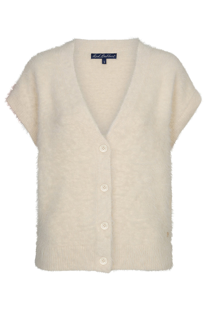 Red Button cream fuzzy cap sleeve cardigan at Olivia Grace Fashion