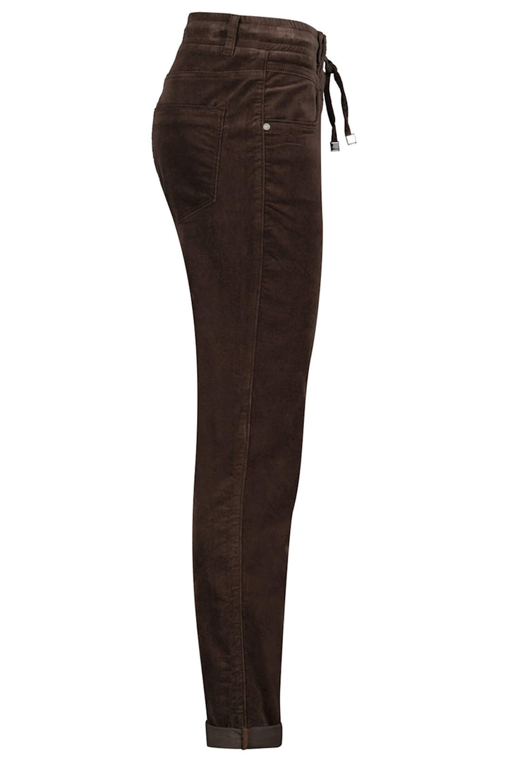 Red Button SRB4052 Tessy Espresso Brown Velvet Pull-On Trousers - Olivia Grace Fashion