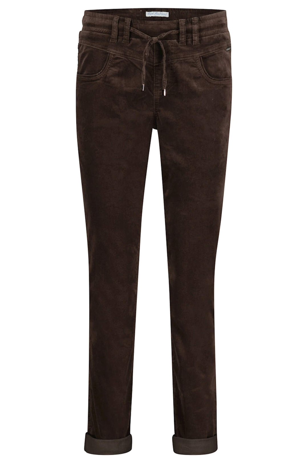 Red Button SRB4052 Tessy Espresso Brown Velvet Pull-On Trousers - Olivia Grace Fashion
