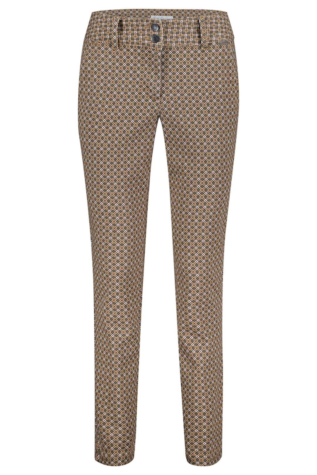 Red Button SRB4129 Diana Brown Green Fancy Print Trousers - Olivia Grace Fashion