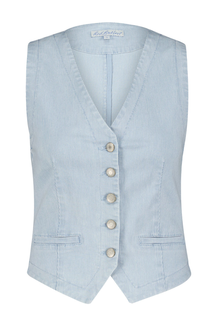 Red Button SRB4173 Beach Blue Denim Stripe Waistcoat - Olivia Grace Fashion