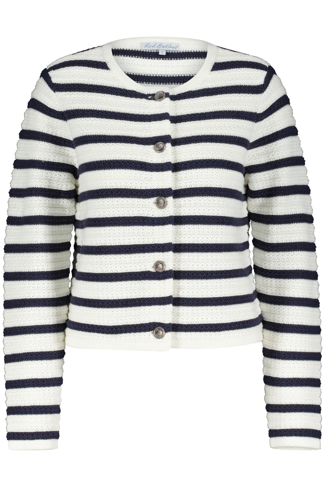 Red Button SRB4183 Danelle Navy Cream Striped Cardigan - Olivia Grace Fashion