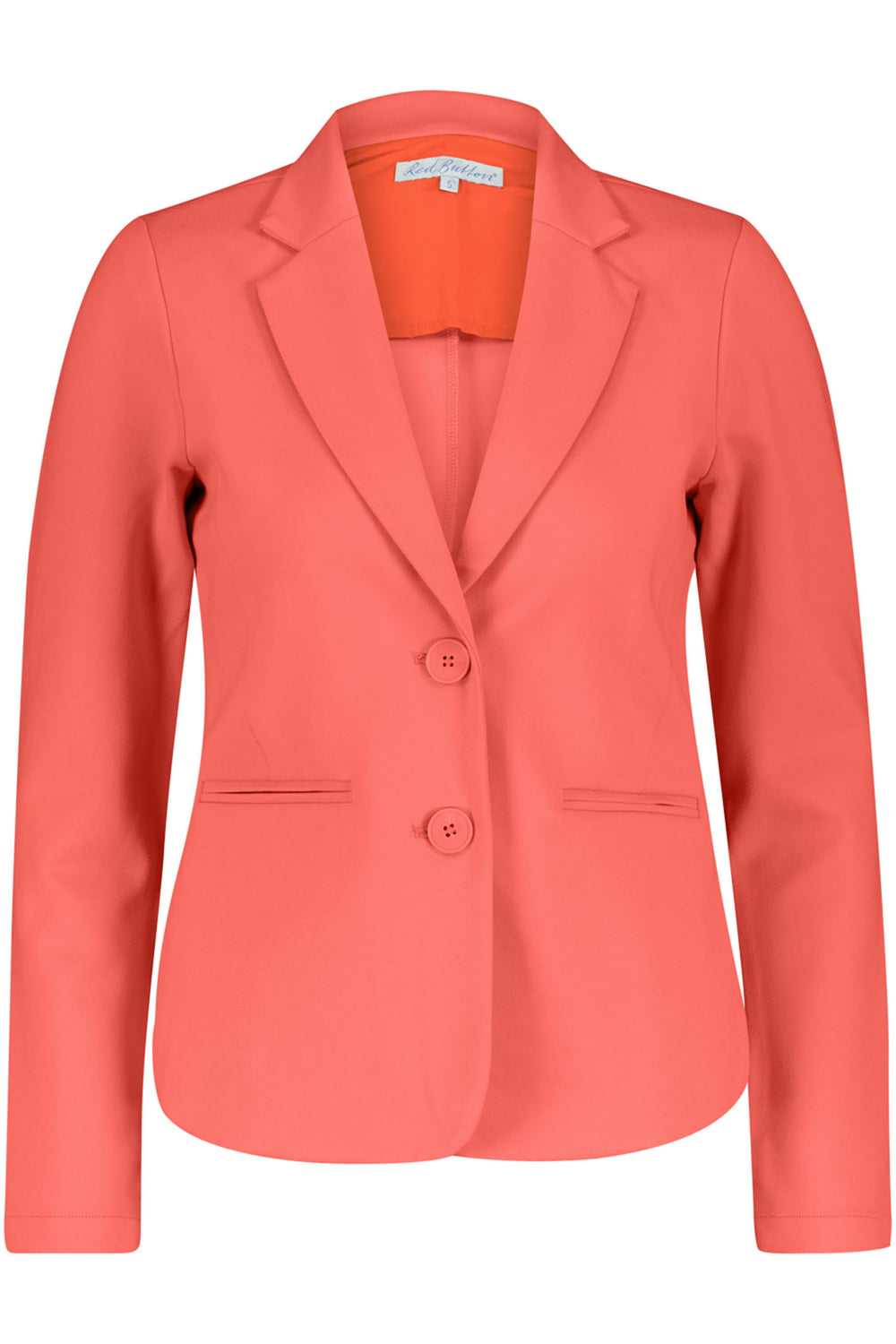 Red Button SRB4213 Flamingo Coral Two Button Blazer Jacket - Olivia Grace Fashion