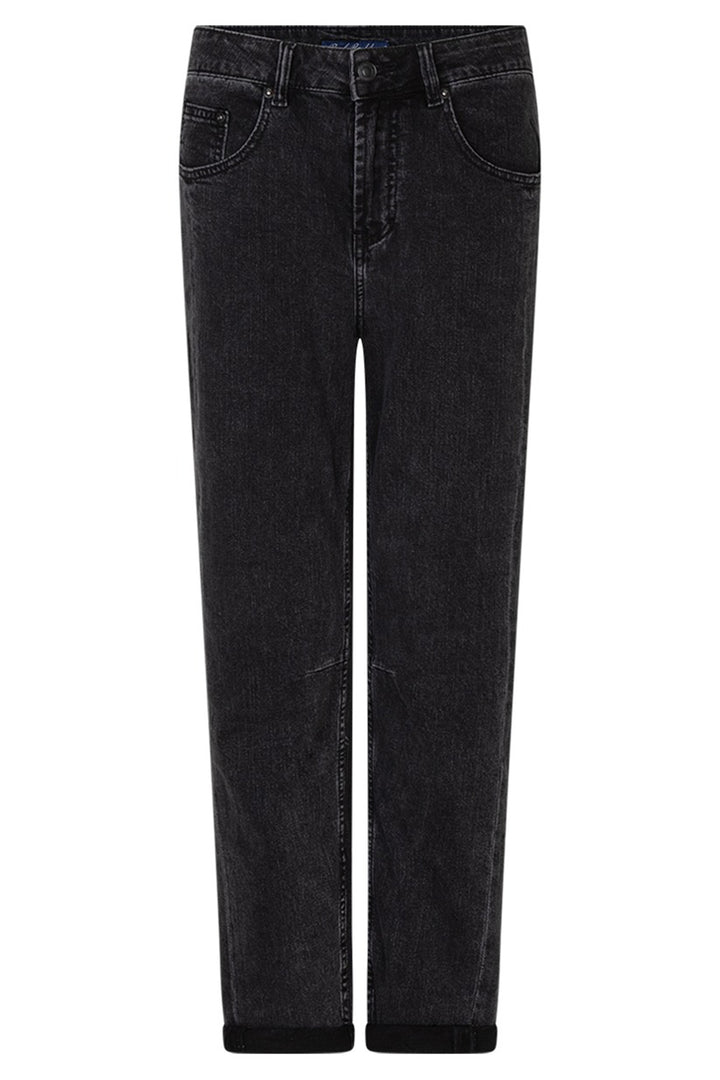 Red Button SRB4589 Caitlin Sidepatch Black Denim Barrel Jeans
