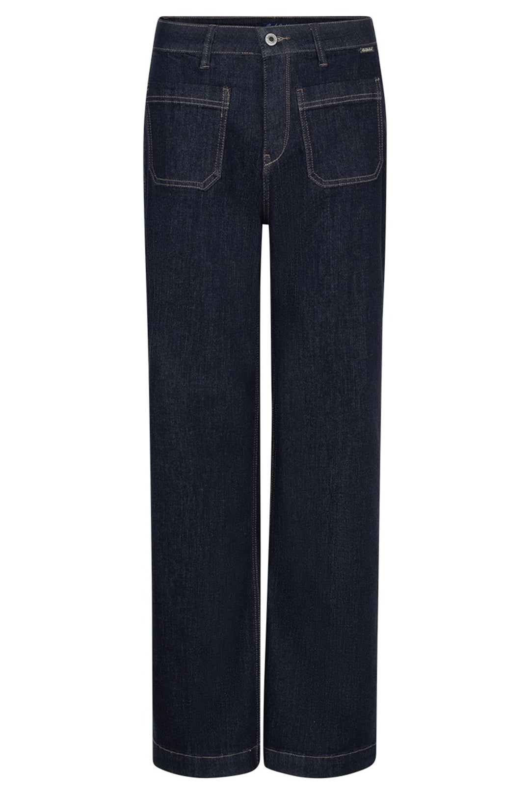Dark blue jeans on a white background