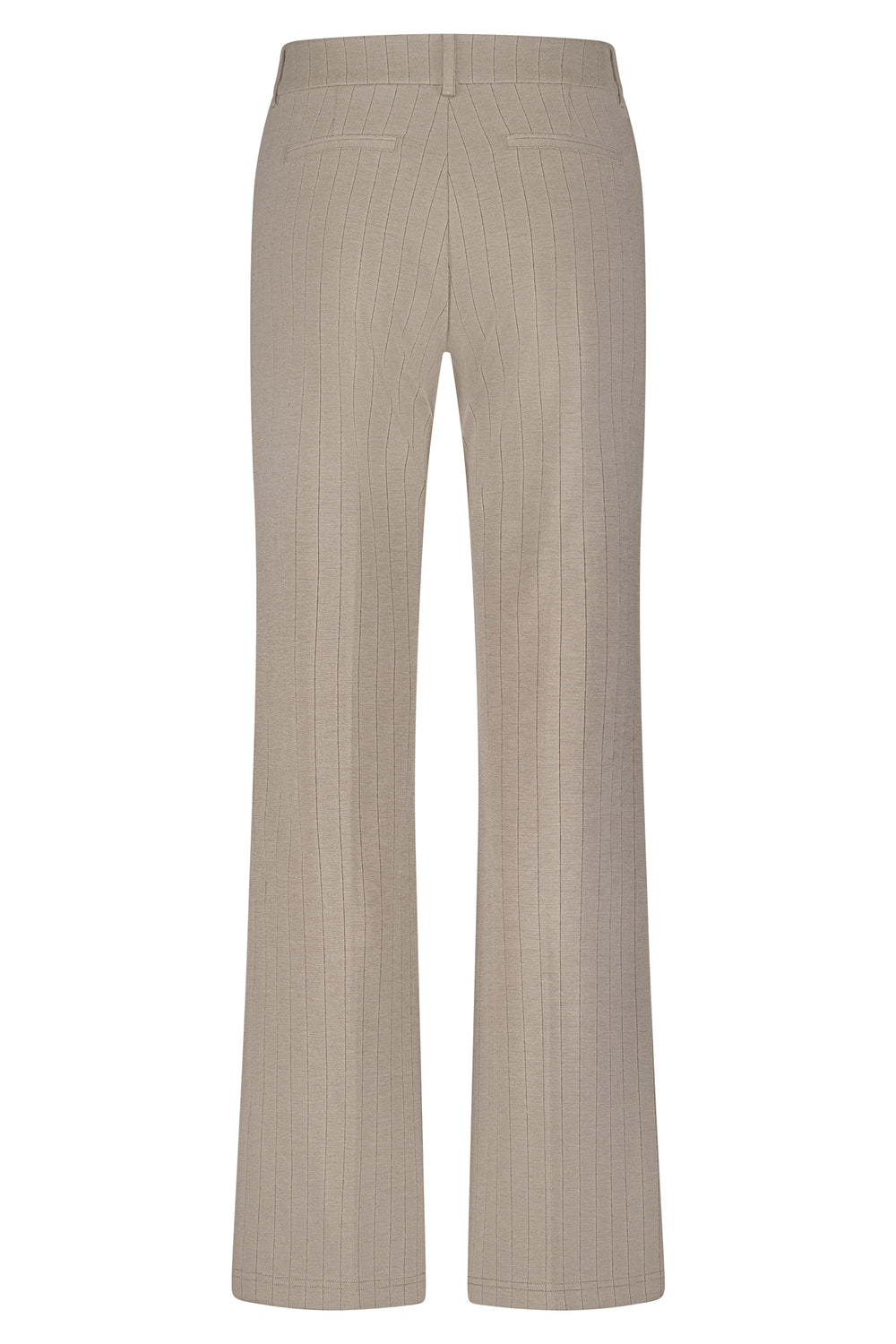 Beige pants with a subtle pattern on a white background