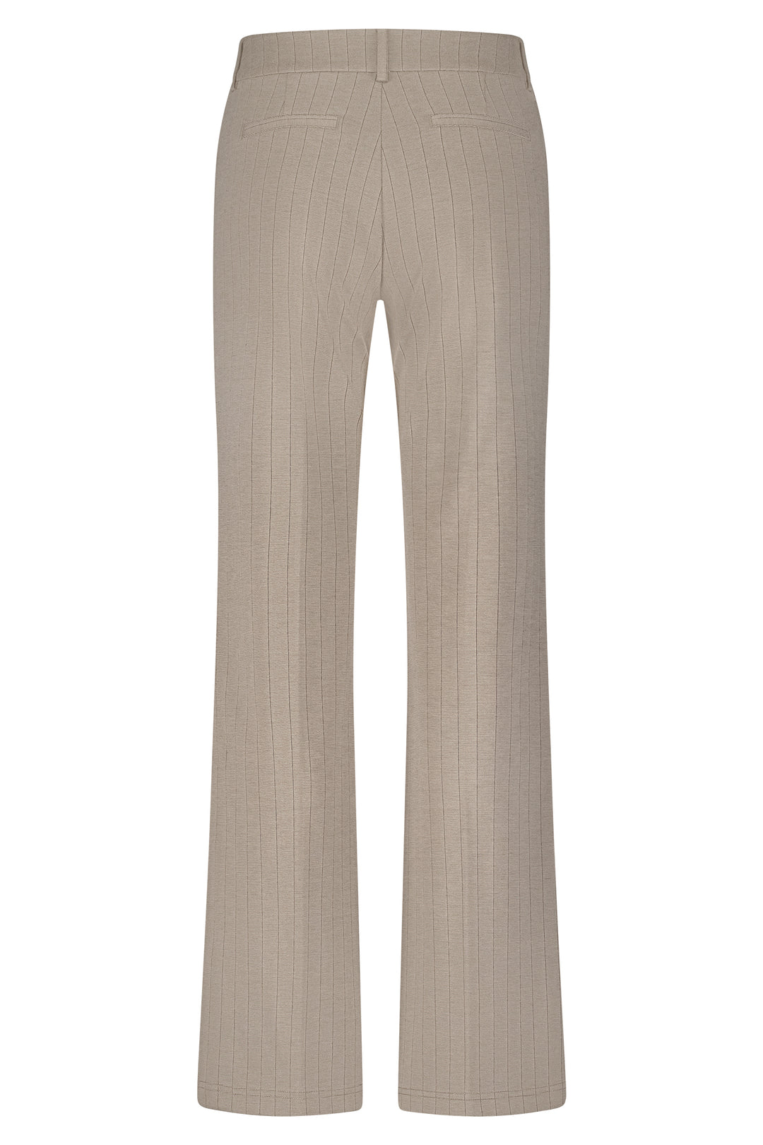 Beige pants with a subtle pattern on a white background