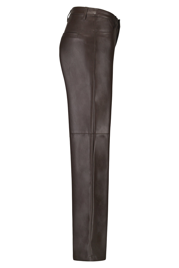 Red Button SRB4627A Brown Colette Faux Leather Trousers L31