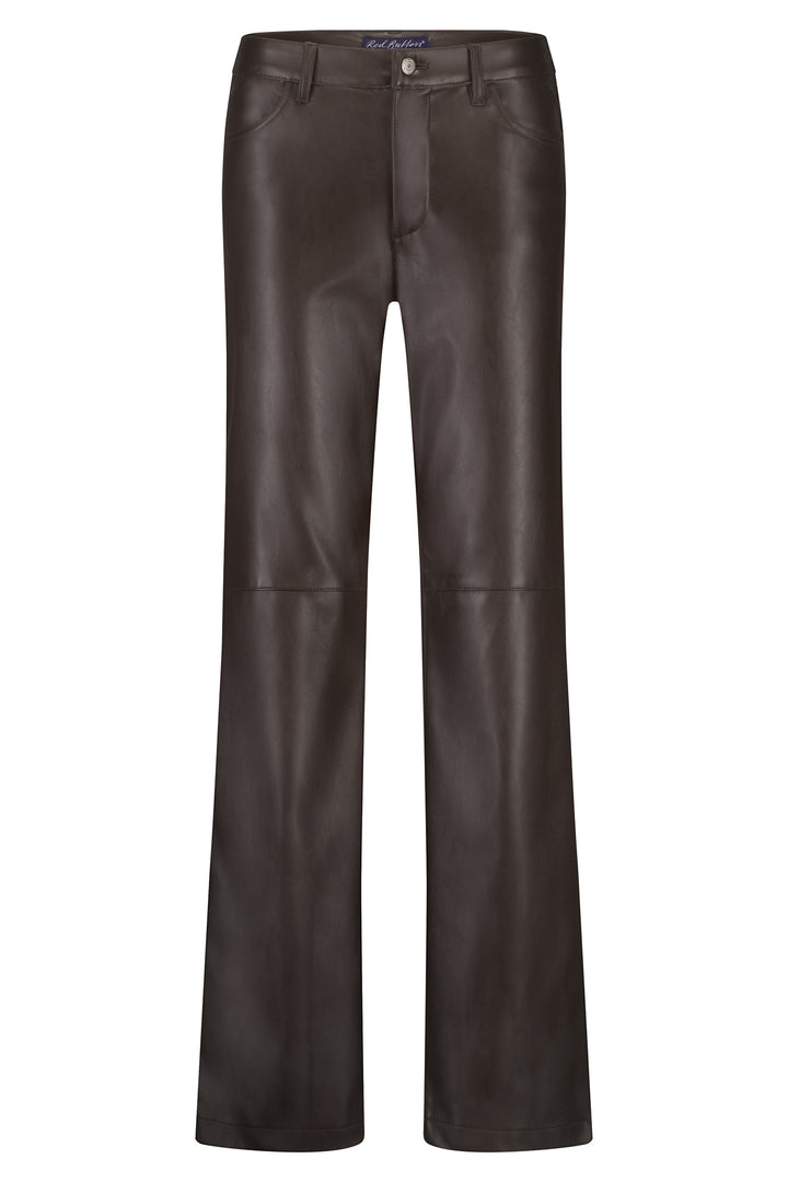 Red Button SRB4627A Brown Colette Faux Leather Trousers L31