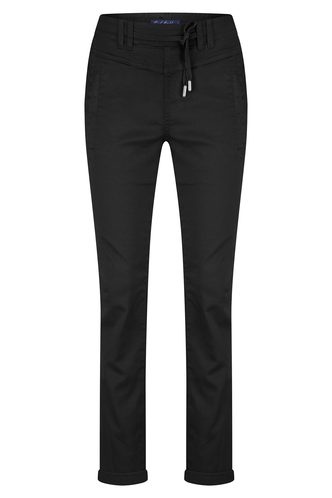 Black pants with drawstring on a white background