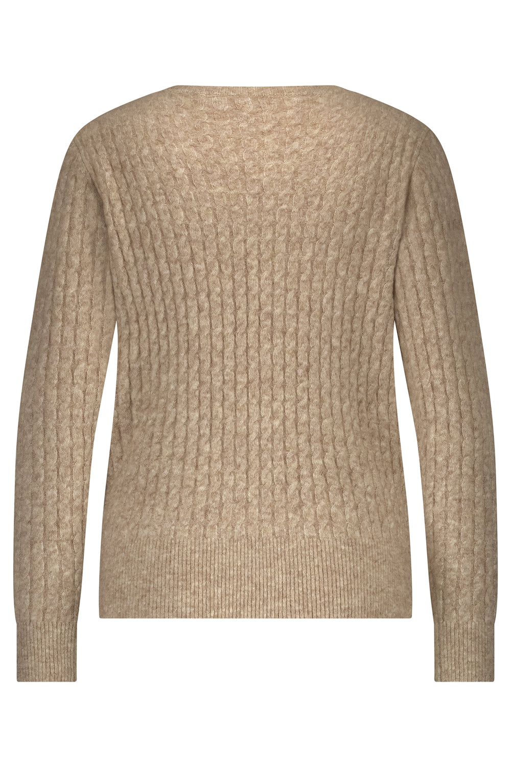 Beige knitted sweater on a white background