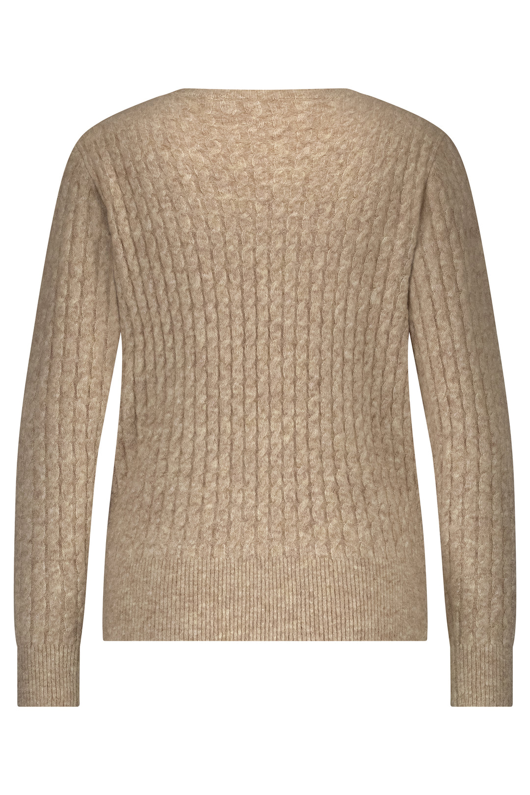 Beige knitted sweater on a white background