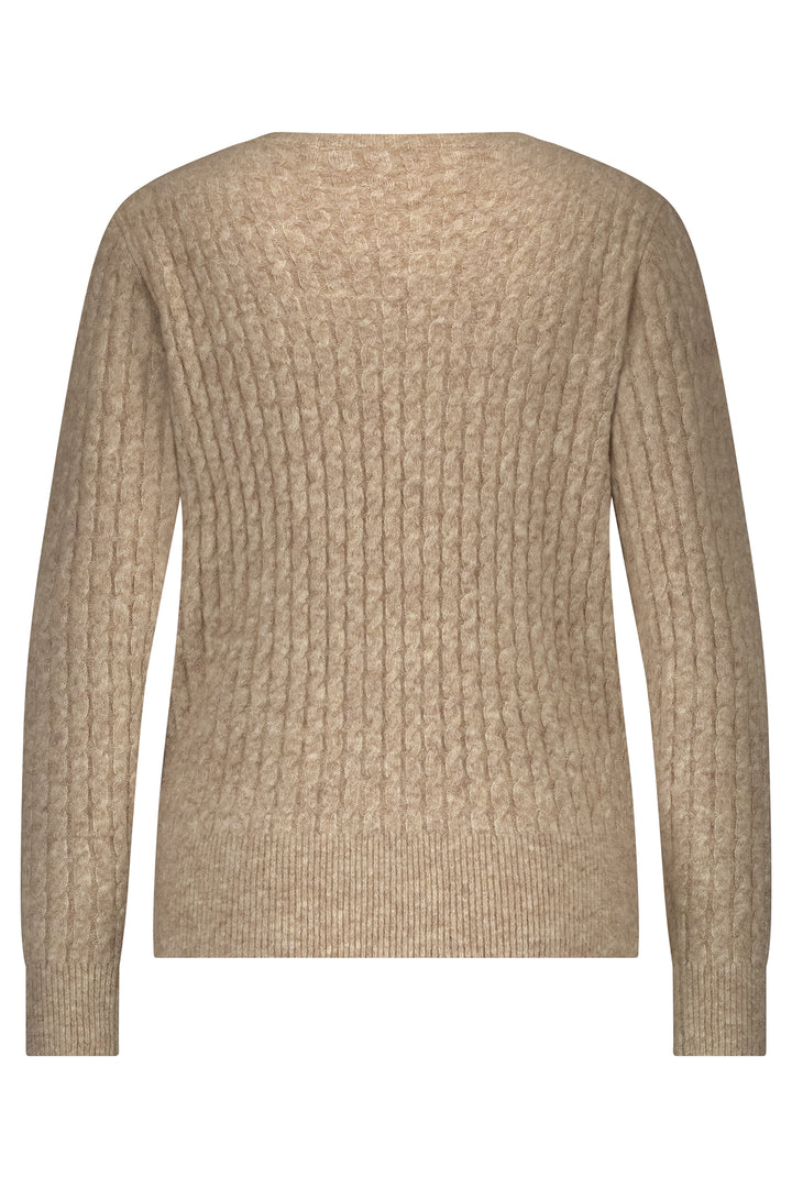 Beige knitted sweater on a white background