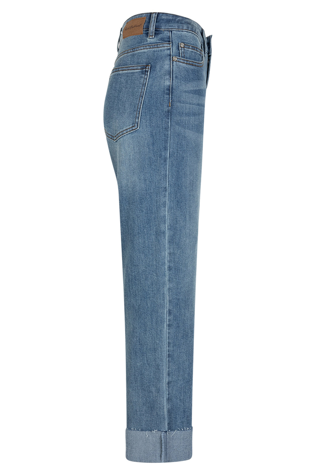 Blue jeans on a white background