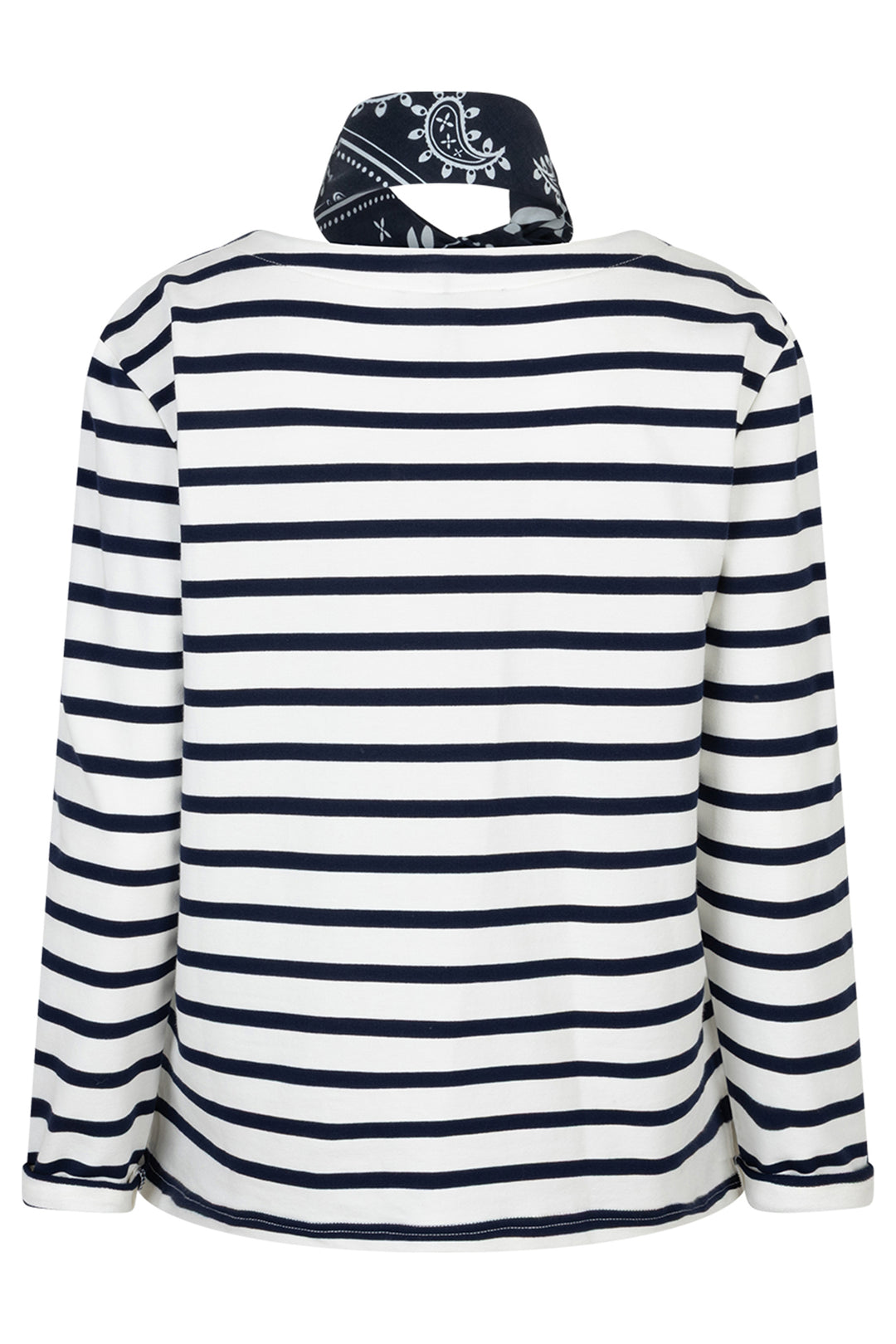 Red Button SRB4753B Dark Blue Terry Stripe Top &amp; Scarf