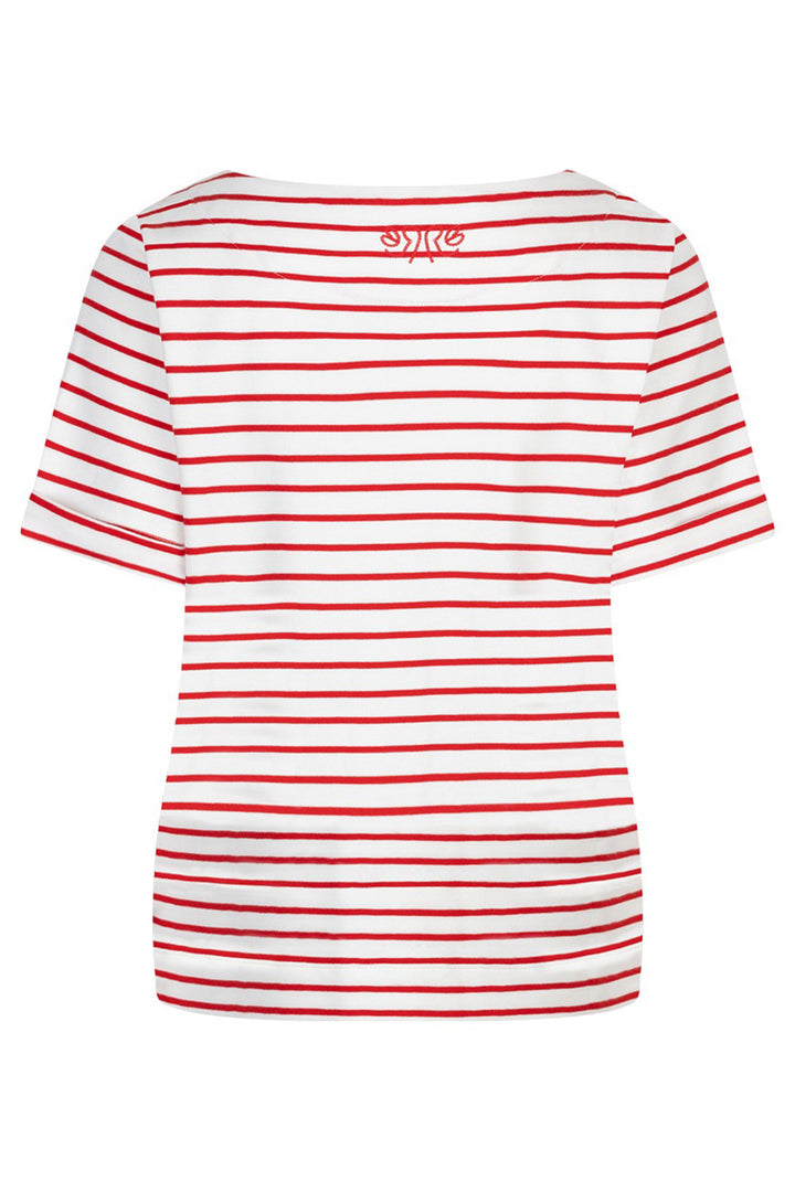 Red Button SRB4754 Red Terry Stripe Short Sleeve Top