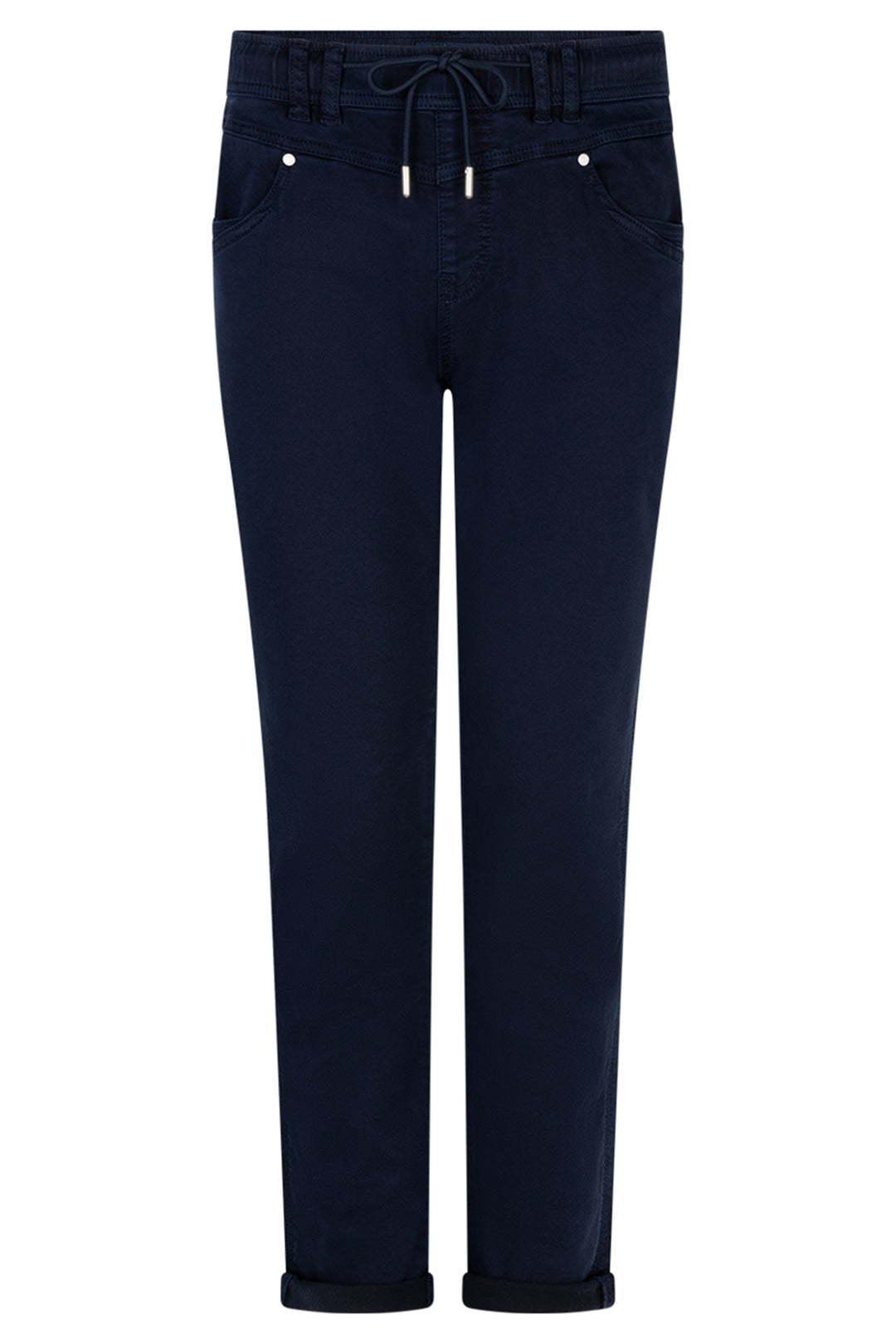 Navy blue pants on a white background