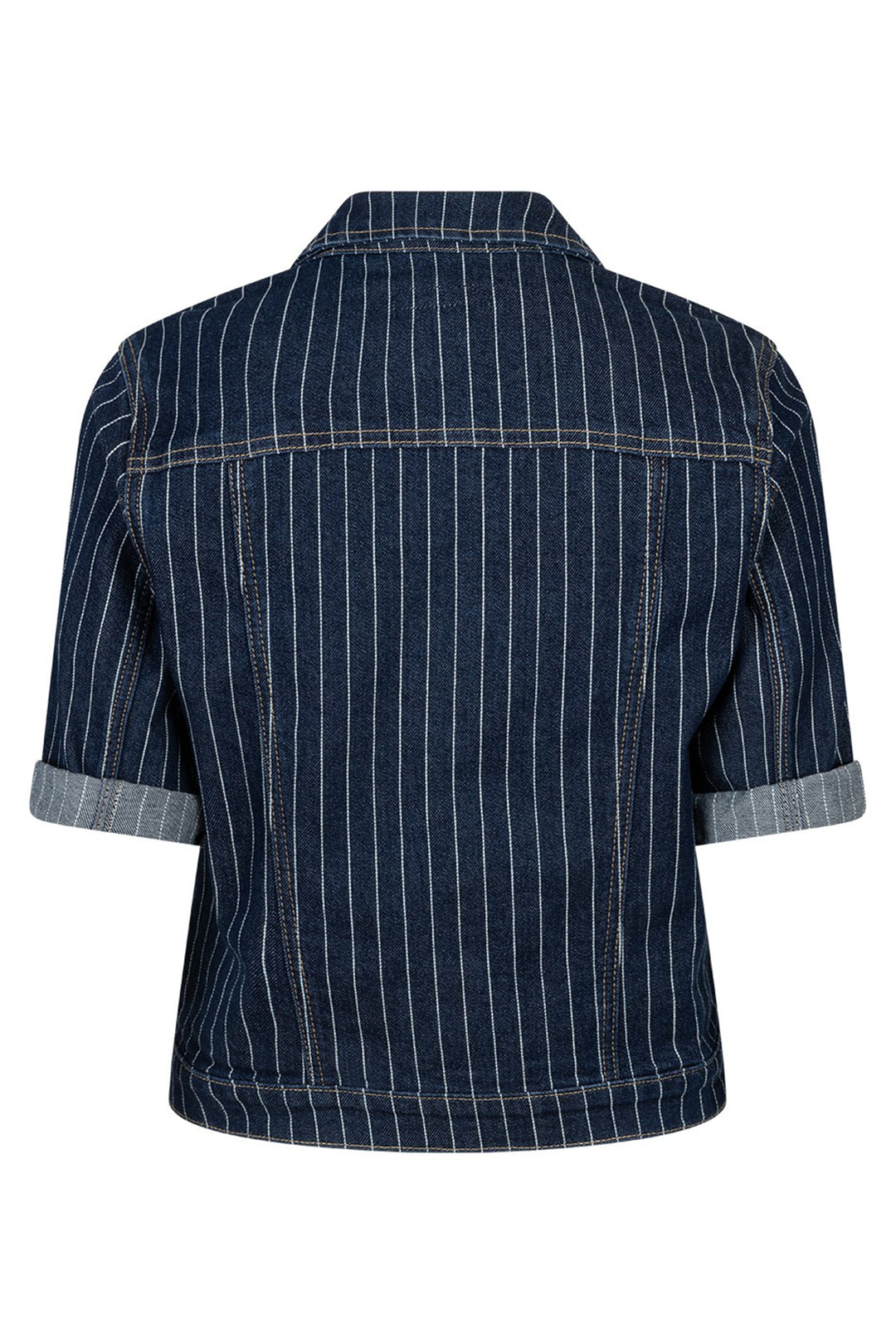 Red Button SRB4834 Jackie Denim Pinstripe Blue Short Sleeve Jacket