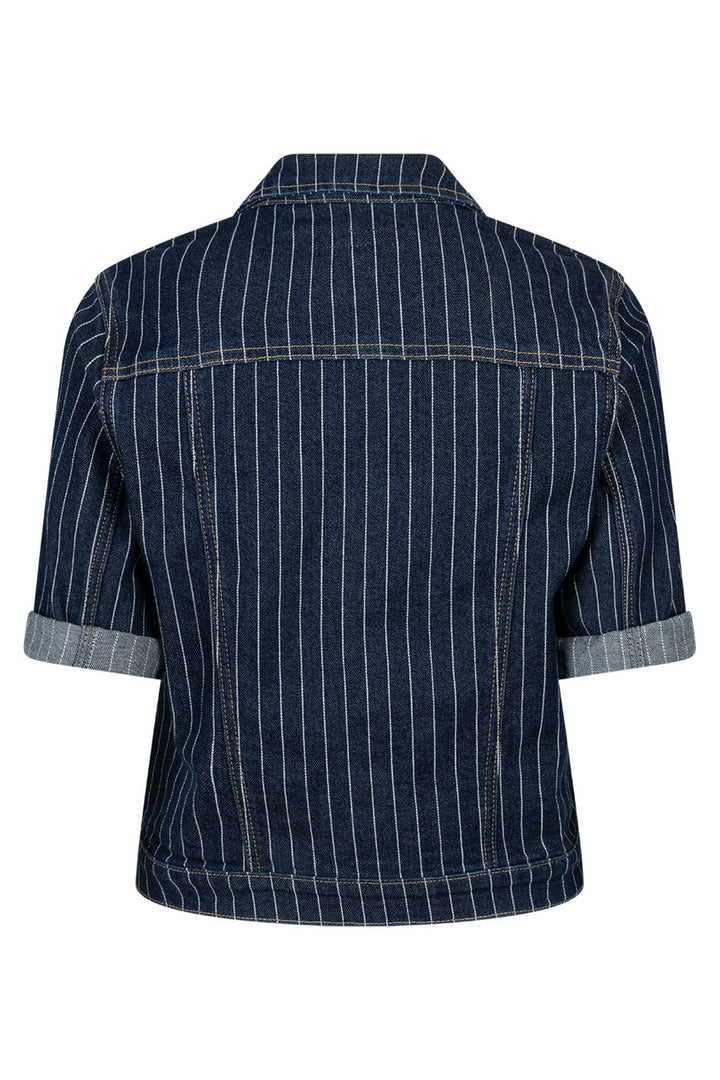 Red Button SRB4834 Jackie Denim Pinstripe Blue Short Sleeve Jacket