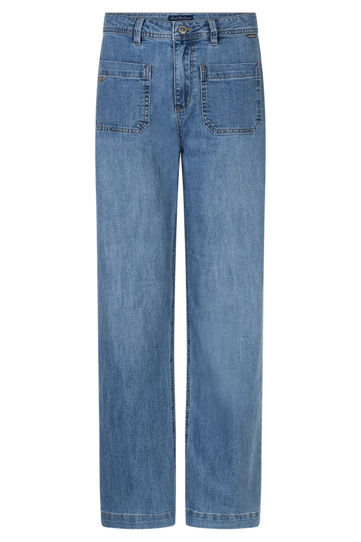 Red Button SRB4861 Colette Stone Used Blue Patch Pocket Jeans