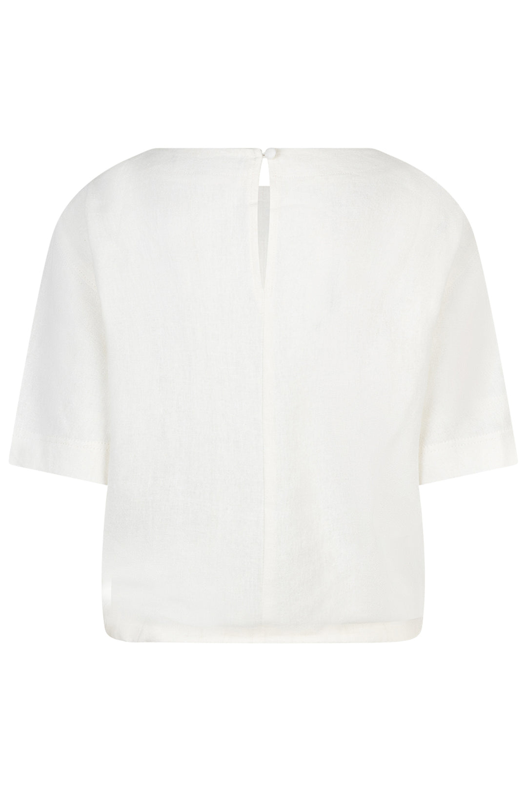 White blouse with short sleeves on a white background