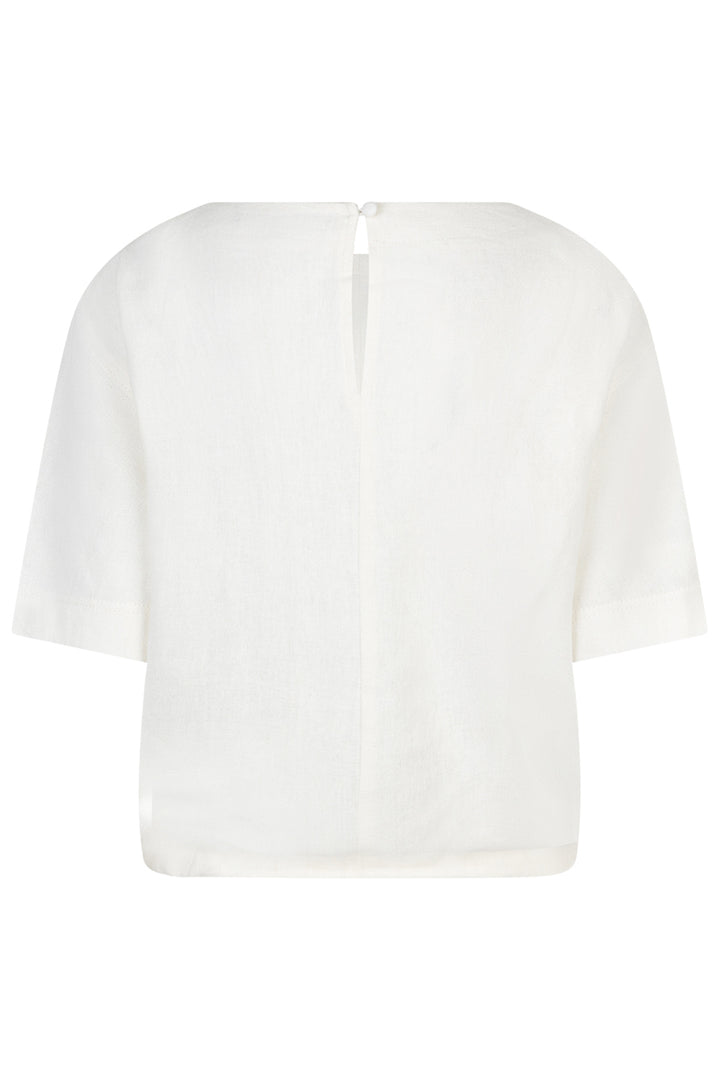 White blouse with short sleeves on a white background