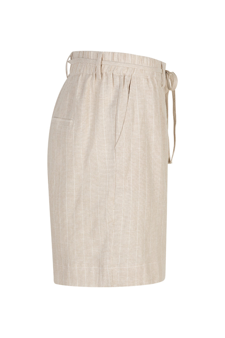 Red Button SRB4914 Cami Pebble Beige Linen Mix Pinstripe Shorts