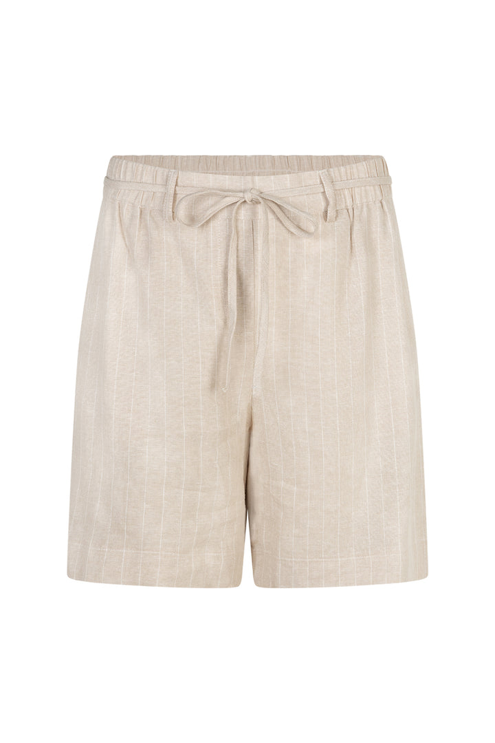 Red Button SRB4914 Cami Pebble Beige Linen Mix Pinstripe Shorts