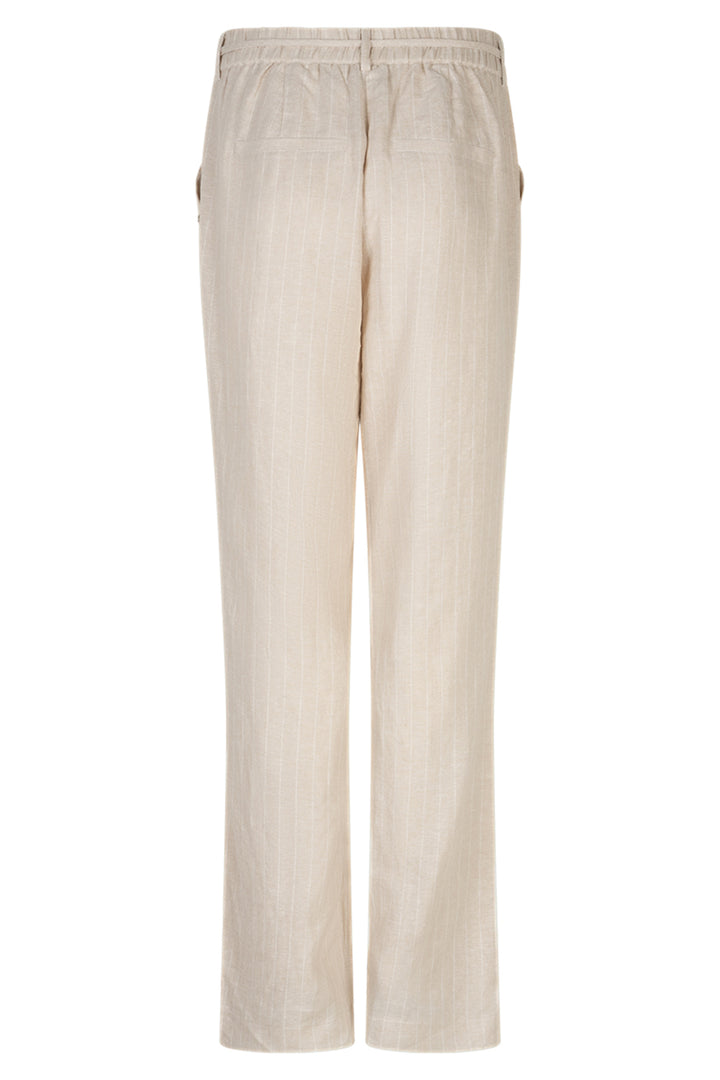 Red Button SRB4915A Claudette Pebble Beige Linen Mix Pinstripe Trousers