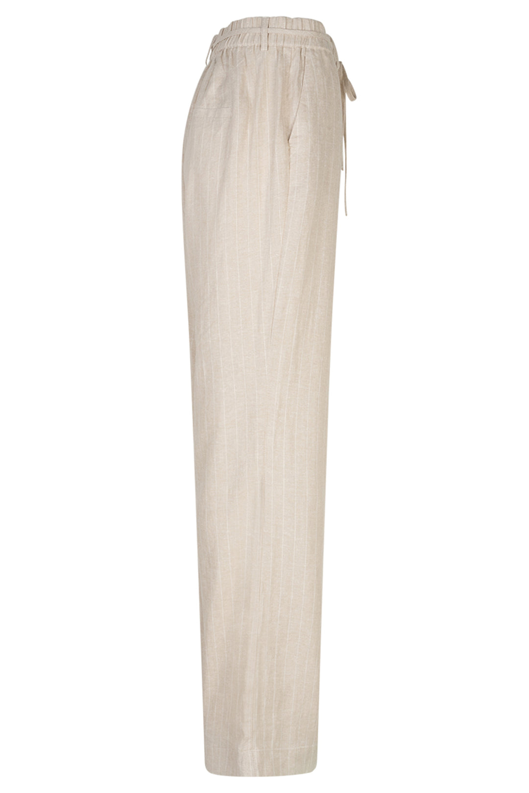 Red Button SRB4915A Claudette Pebble Beige Linen Mix Pinstripe Trousers