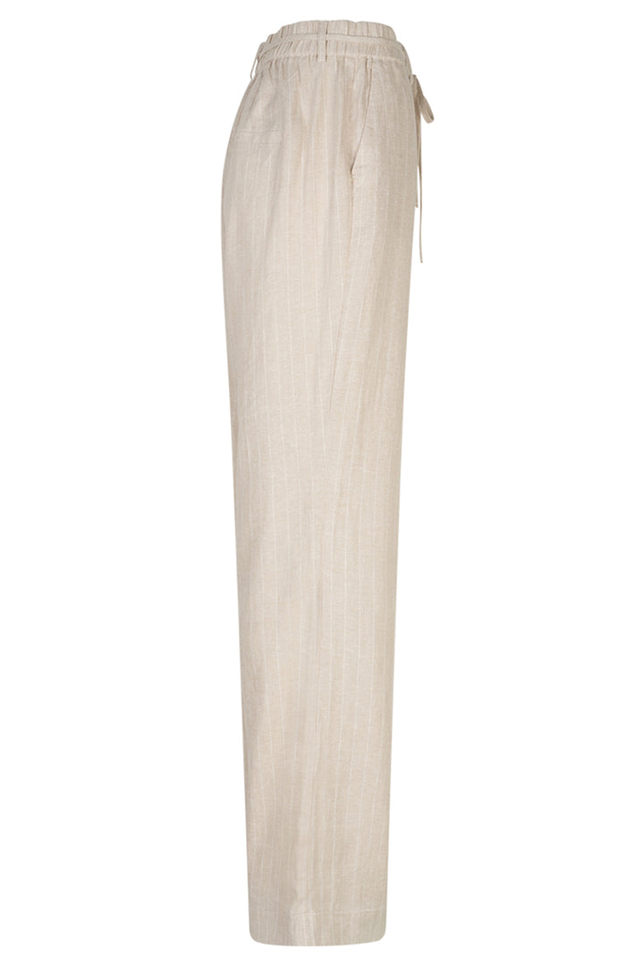 Red Button SRB4915A Claudette Pebble Beige Linen Mix Pinstripe Trousers
