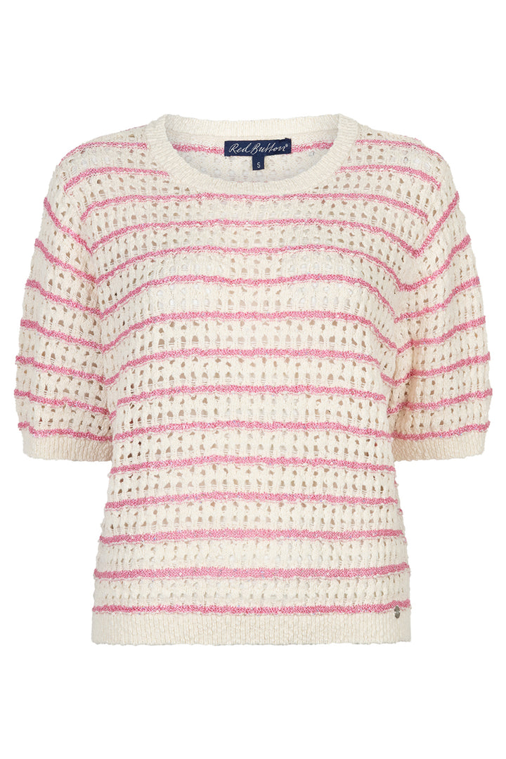Red Button SRB4950 Jolene Pink Stripe Short Sleeve Top