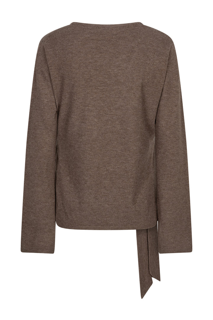 Red Button Sweet Knot brown top at Olivia Grace Fashion