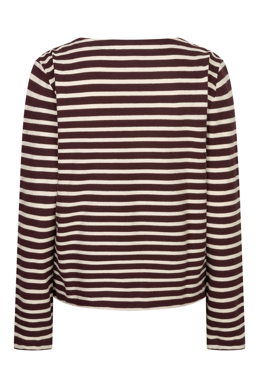 Red Button Terry burgundy cream striped top at Olivia Grace Fashion