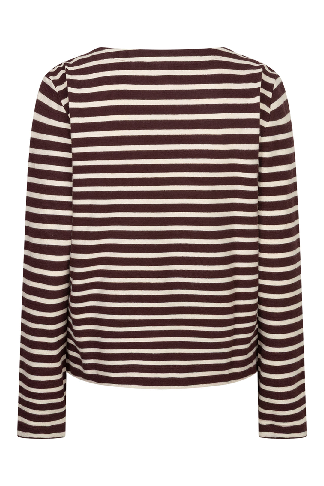 Red Button Terry burgundy cream striped top at Olivia Grace Fashion