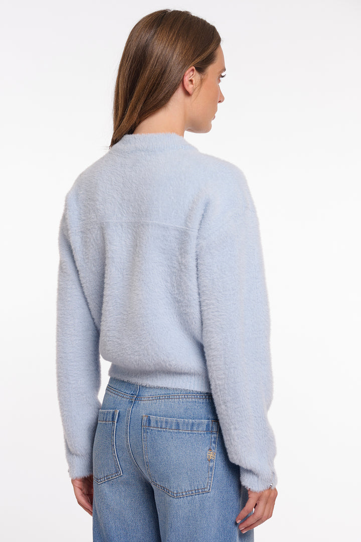 Rino &amp; Pelle Bento Light Blue Zip Front Cardigan
