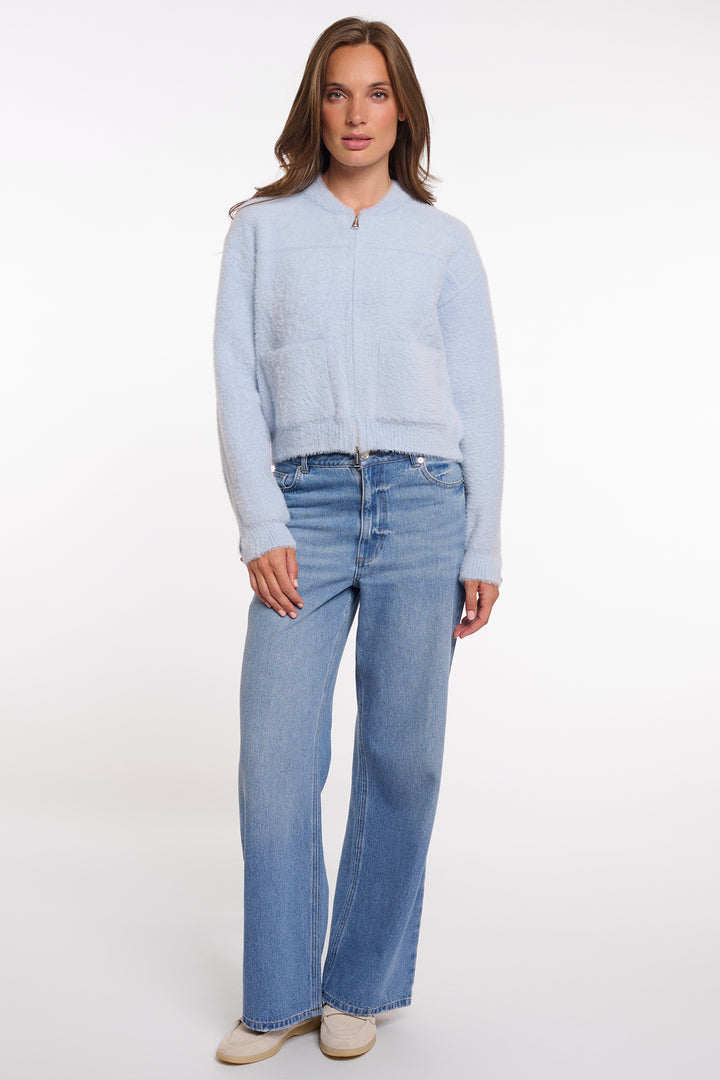 Rino &amp; Pelle Bento Light Blue Zip Front Cardigan
