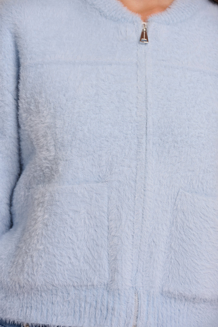 Rino &amp; Pelle Bento Light Blue Zip Front Cardigan